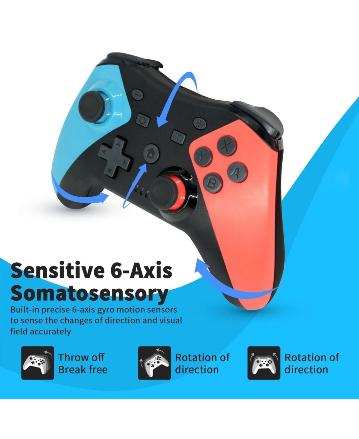 ECHTPeak Wireless Switch Controller for Nintendo Switch/Switch 2/Lite/Oled Controller, Switch Controller with a Mouse Touch Feeling on Back Buttons.