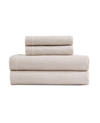 Soho Solid Washed Cotton 4-Piece Sheet Set, Queen