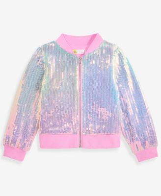 Toddler Girls' 12M-5T Sequin Bomber Jacket