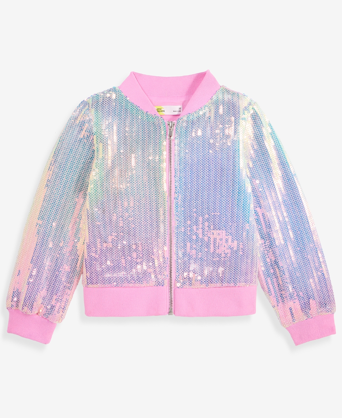 Macy's Kids' Epic Threads Toddler Girls' 12m-5t Sequin Bomber Jacket,  Exclusive In Brown