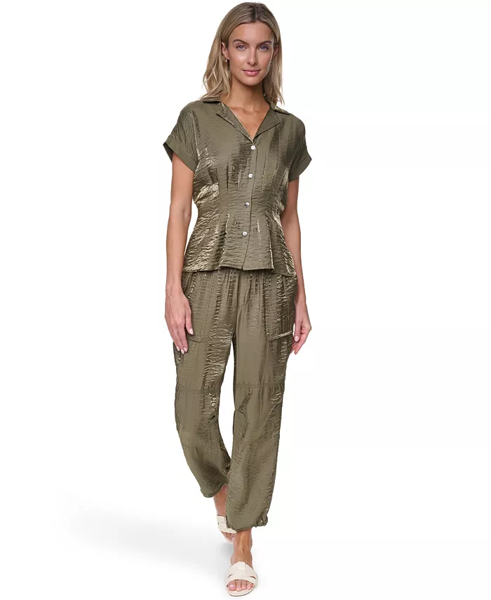 Women's Short-Sleeve Pleated Shirt - thumbnail 2