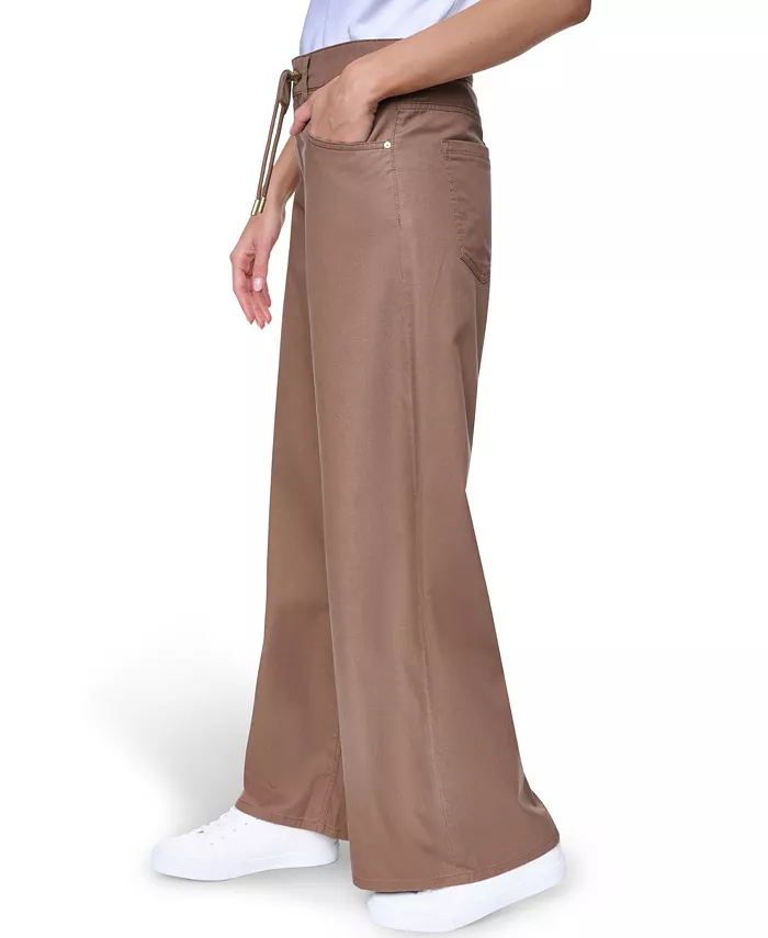 Women's Cotton-Blend Drawstring Relaxed-Fit Pants - thumbnail 10