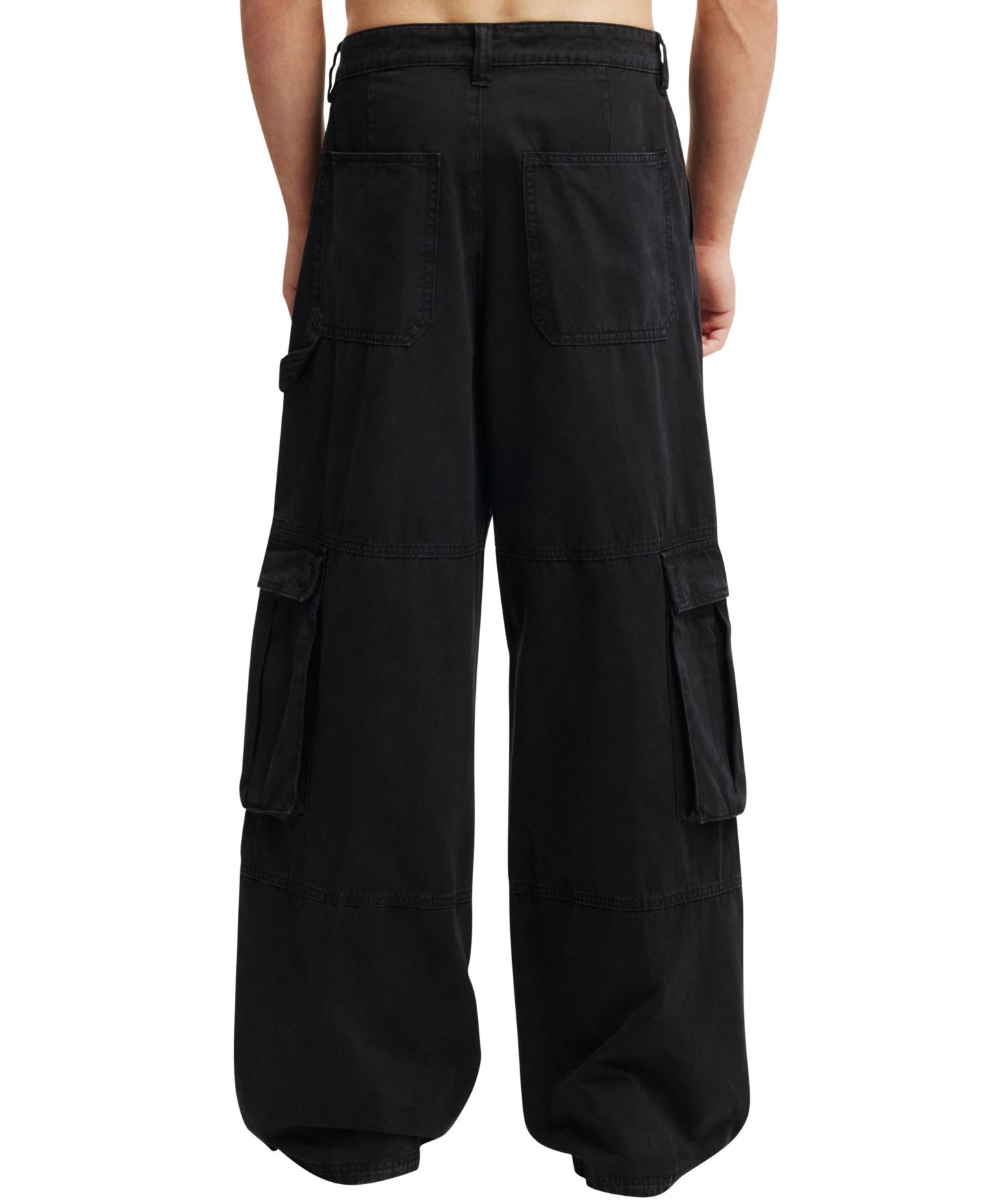 Мужские брюки COTTON ON Super Baggy Cargo, цвет: Чёрный — фото 4