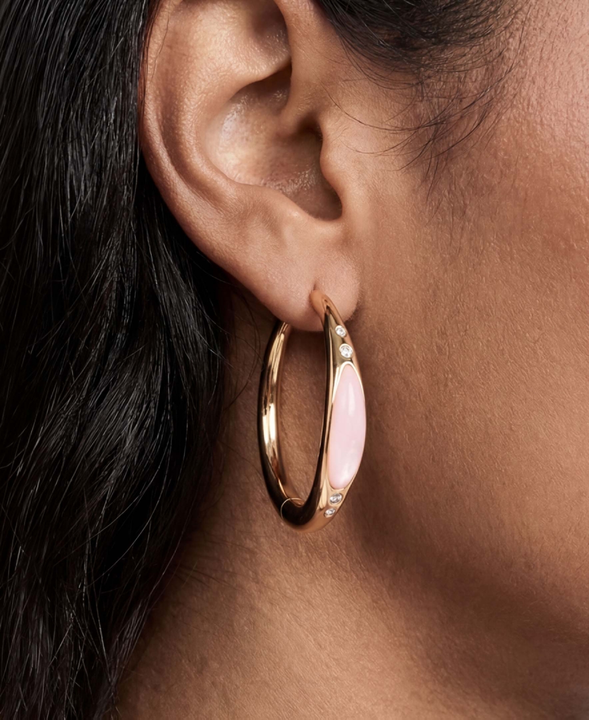Ettika 18k Gold-Tone Gemstone Abyss Hoop Earrings