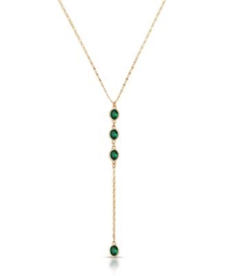 Bezel Sparkle Dip Lariat Necklace