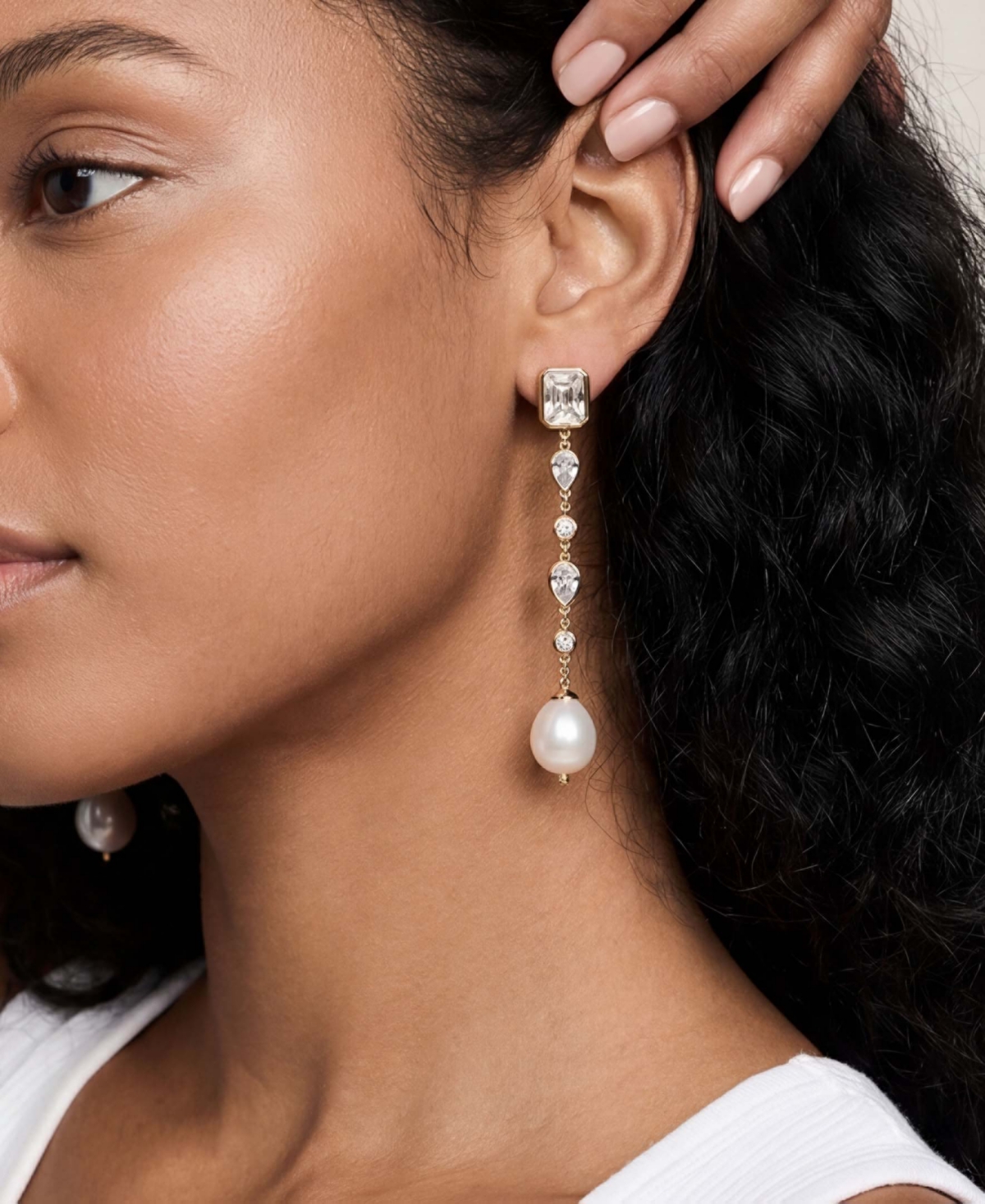 Ettika Gleaming Gem Linear Drop Earrings