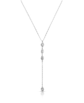 Ettika Bezel Sparkle Dip Lariat Necklace - Silver 60$