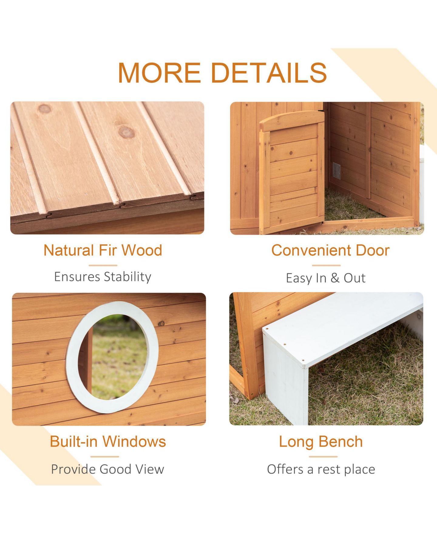 Детские игрушки Outsunny Garden Cottage Outdoor Wooden Playhouse, 6-Piece Set, Ages 3+ — фото 7