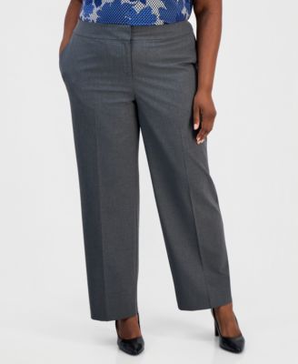 grey dress pants plus size Plus Size Idealist High Rise Wide Leg Dress Pant