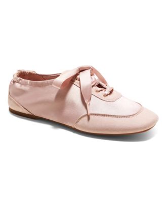 Women's Cristina Square-Toe Lace-Up Satin Sneakerina