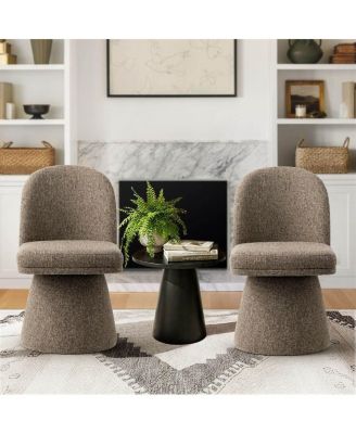 Swivel Accent Chairs Set of 2, Modern Upholstered Fabric Lounge Chairs