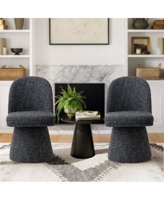 Swivel Accent Chairs Set of 2, Modern Upholstered Fabric Lounge Chairs