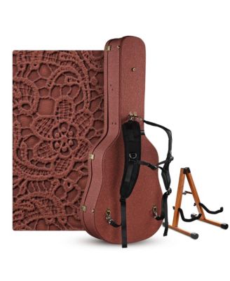 Acoustic Guitar Hard Case with Backpack Strap and Folding Stand Fits 40" 41" Dreadnought 2026 Exclusive Edition Rococo Burnt Sienna
