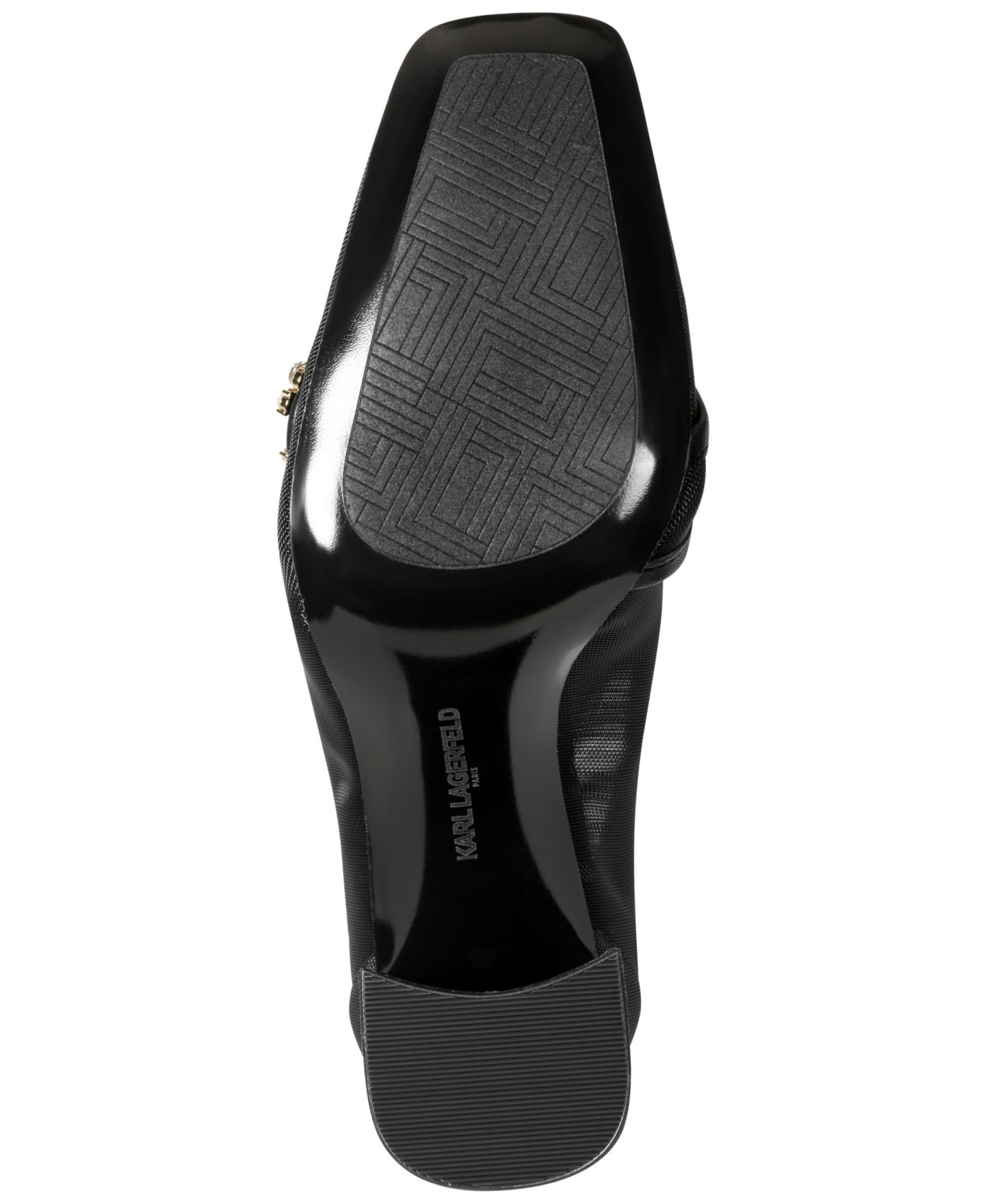 Женские туфли KARL LAGERFELD PARIS Savannah Mesh High Block Heel Pumps, цвет: Чёрный сетчатый — фото 5