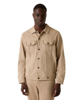 Men's Denim-Inspired Silhouette with Front Flap Pockets Jacket