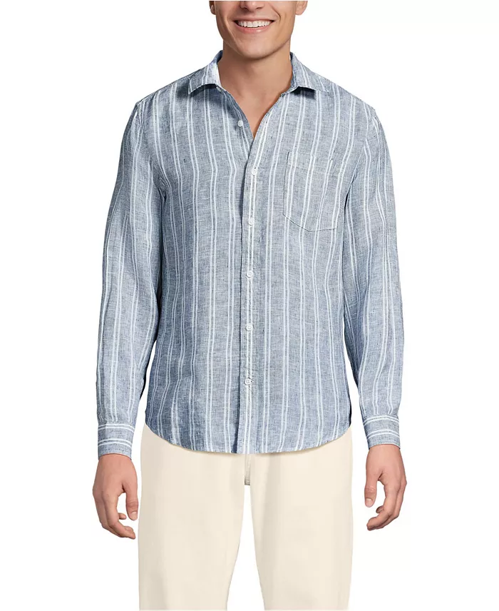 Men's Long Sleeve Linen Shirt - thumbnail 9