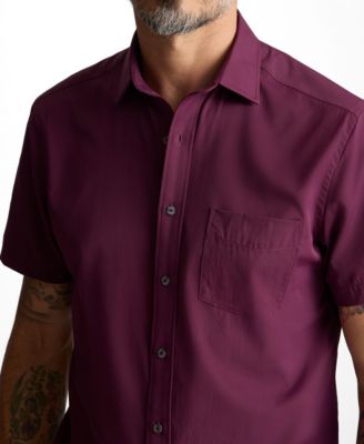 men's burgundy dress shirt short sleeve Men's Performance Button-Down – ICO Uniforms main image 0
