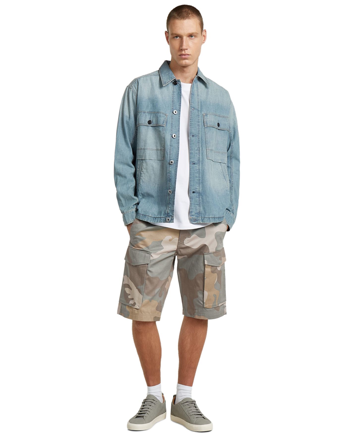 Мужские шорты G-Star Raw Core Regular Cargo, цвет: Камуфляжный — фото 3
