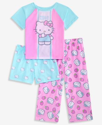 Girls' 4-10 Three Piece Printed Pajama Set