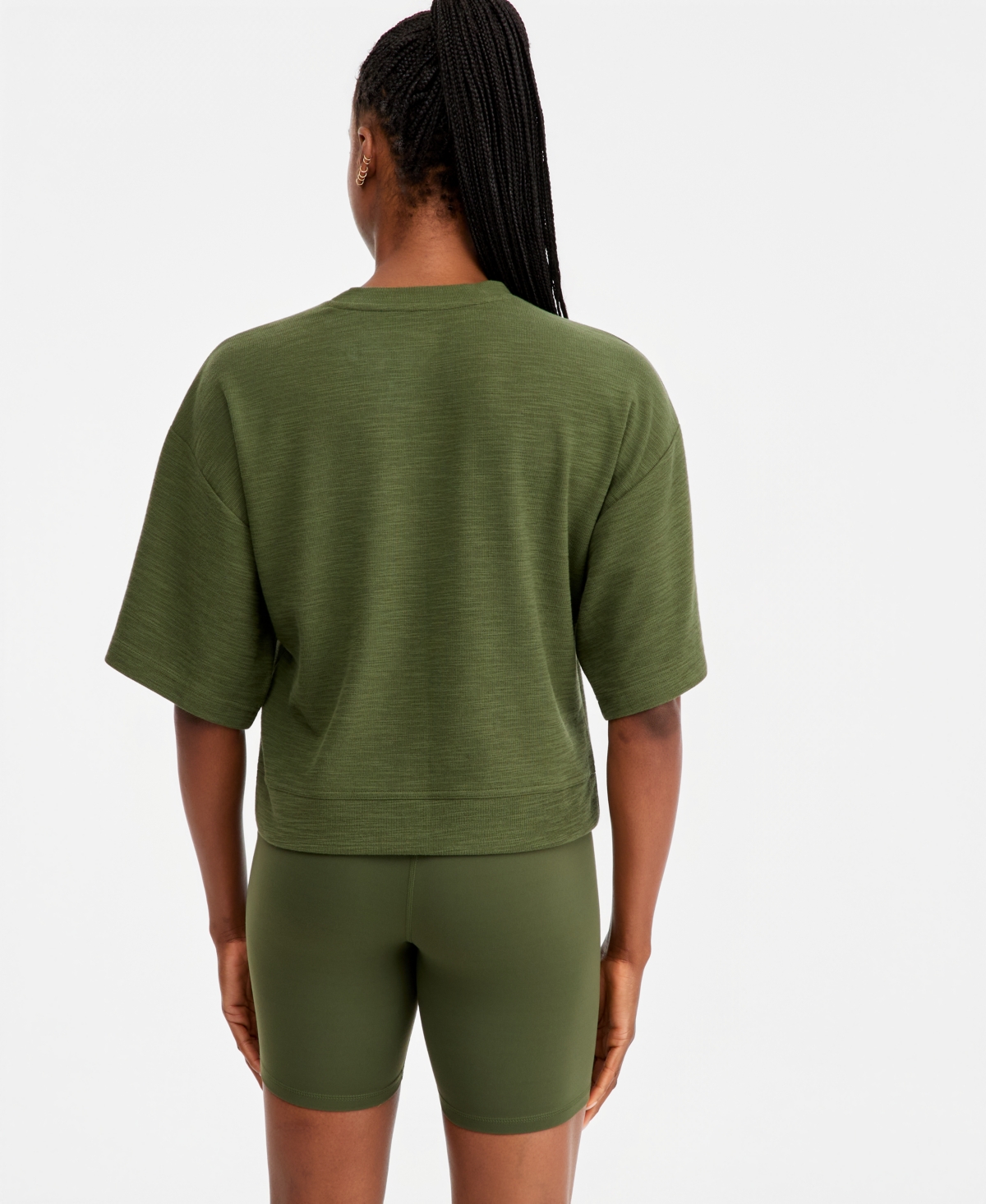 Id Ideology Women's Rub Slub Short-Sleeve Top, Macy's Exclusive