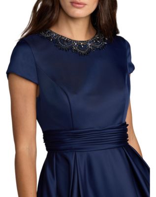 molins off the shoulder mini dress black Black Classic Off-Shoulder Satin Mini Dress M