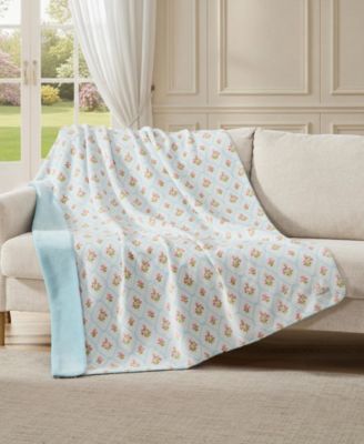 Pinford Trellis Printed Plush Reversible Throw, 70" x 50"
