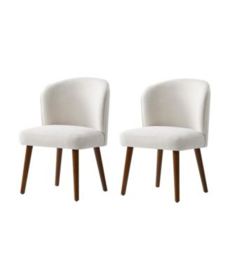 Davia Mid-Century Modern Upholstered Dining Chair with Solid Wood Leg