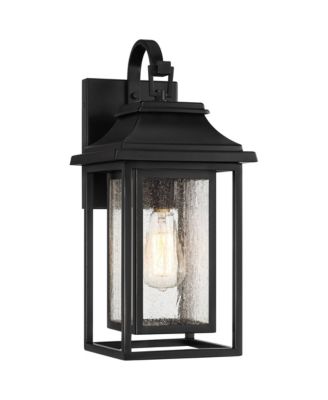Cecile 18 1/4" High Mission Framed Box Outdoor Wall Light Fixture Mount Porch House Waterproof Shiny Black