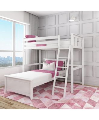 Solid Wood L-Shaped Bunk Bed Twin over Twin for Kids