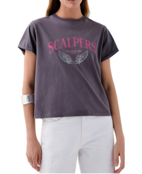 Женская футболка Scalpers Scp Wings, цвет: Серый