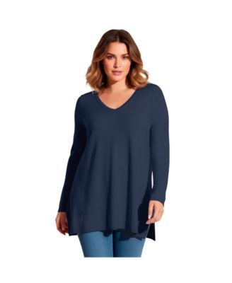 Women's V-Neck Tunic Sweater