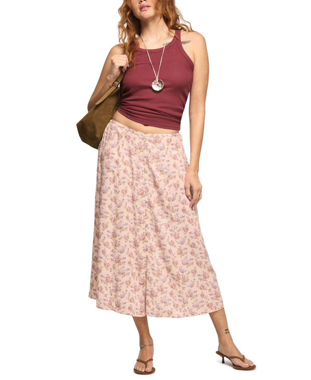 Lucky Brand Women's Simone Midi Skirt