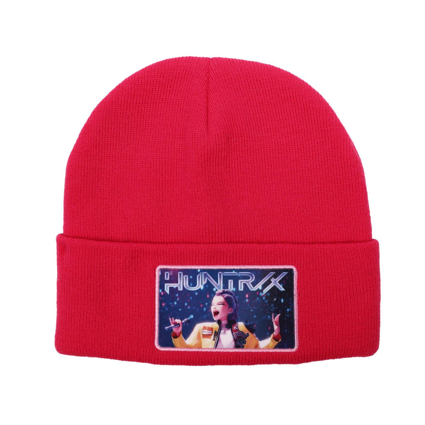 Мужская шапка KPop Demon Hunters Huntr/x Hot Pink Cuff Knit, цвет: Розовый — фото 1