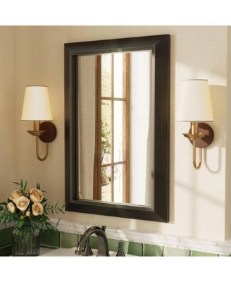 16" x 24" Inch Thick Metal Framed Wall Mirrors for Bedroom, Rectangle Wall-Mounted Mirrors
