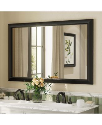 48" x 30" Inch Thick Metal Framed Wall Mirrors for Bedroom, Rectangle Wall-Mounted Mirrors