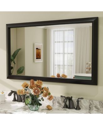 50" x 30" Inch Thick Metal Framed Wall Mirrors for Bedroom, Rectangle Wall-Mounted Mirrors