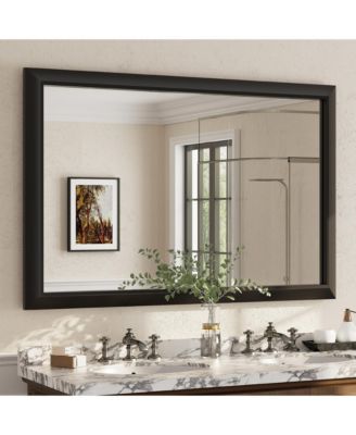 55" x 36" Inch Thick Metal Framed Wall Mirrors for Bedroom, Rectangle Wall-Mounted Mirrors