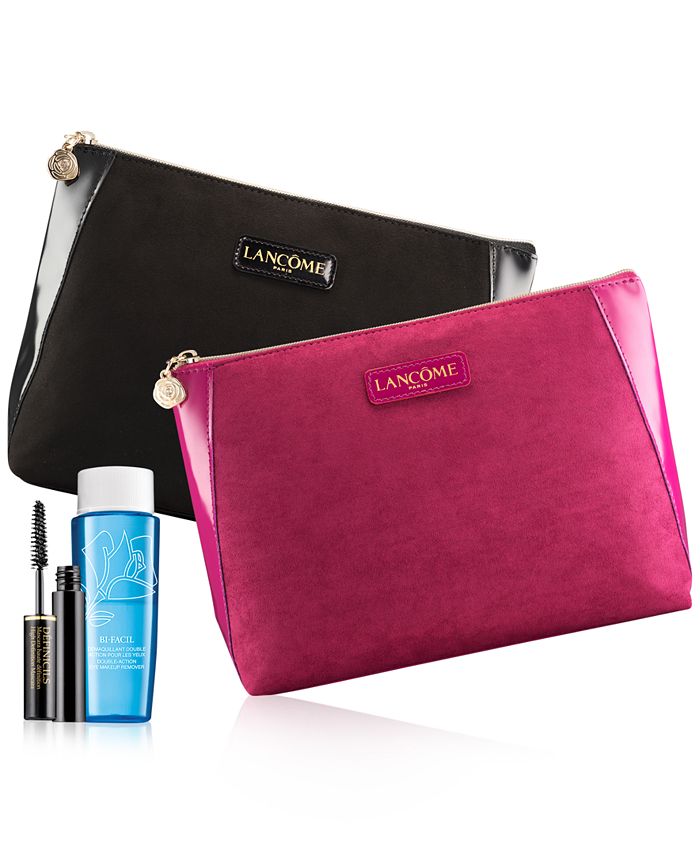 NEW Lancome Cosmetic Bag in Black w Metallic Sparkle Clutch makeup