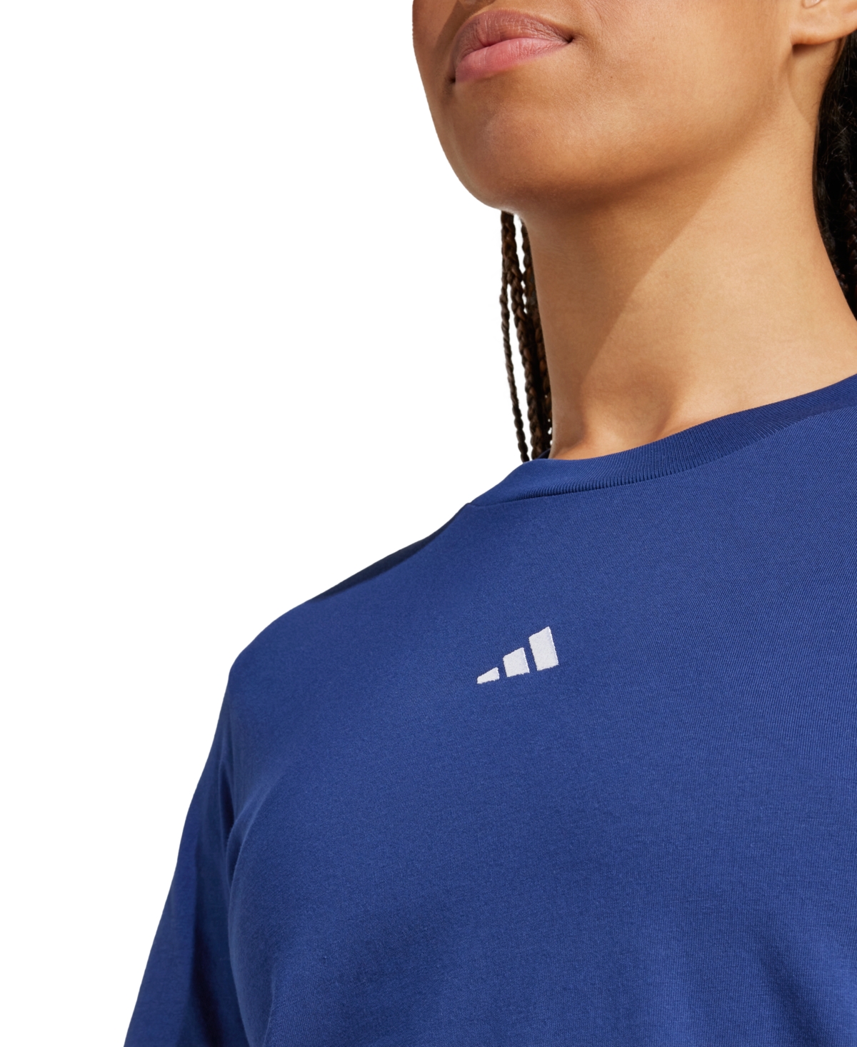 adidas Women's Short-Sleeve Cotton Crewneck Logo T-Shirt
