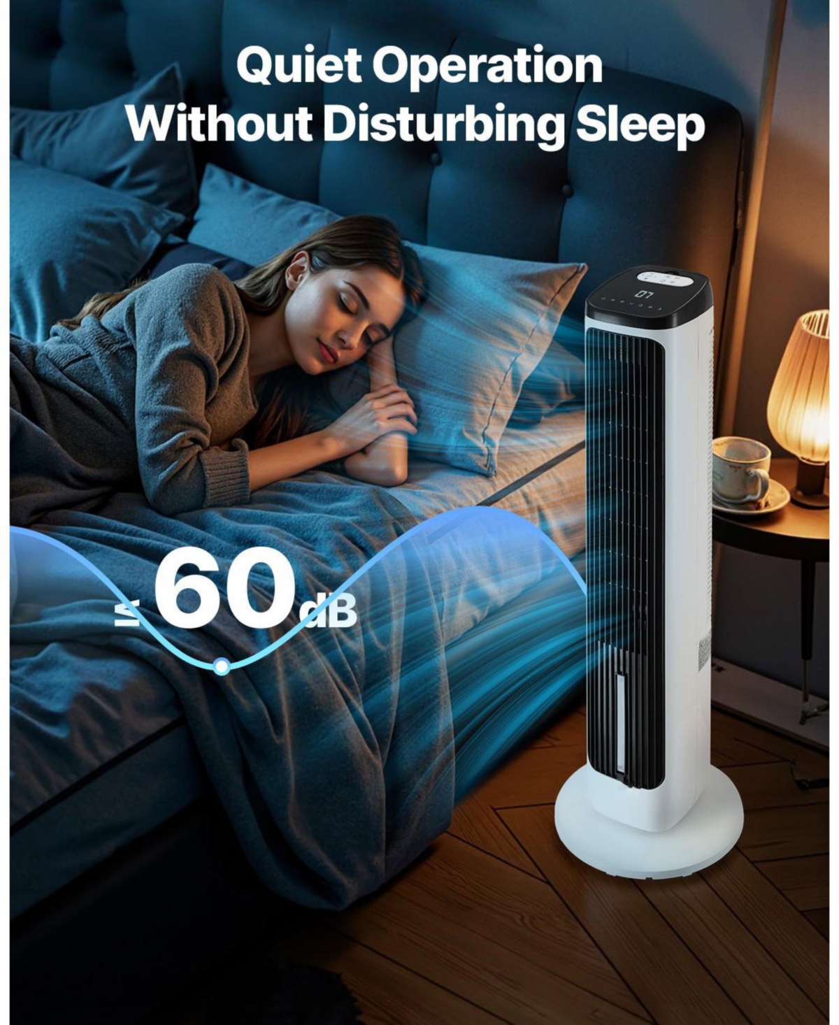 Mecale Bladeless Tower Fan 23.3 feet/s 9-Speed Oscillating with 24H Timer