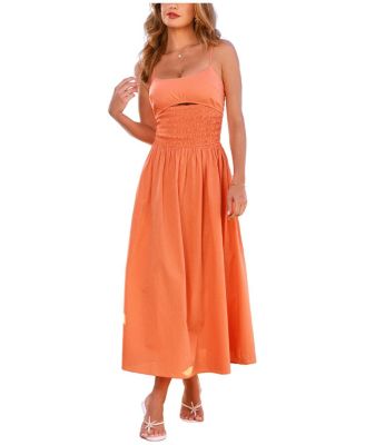 Women's Smocked Front Cutout Beach Dress