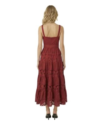 chinese dress ladies Emma Lace Dress in Deep Rich Red – DBiggins