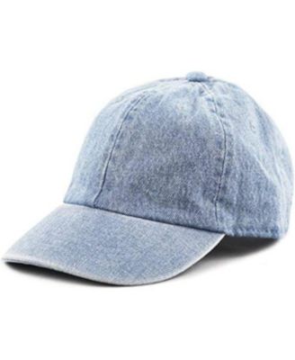 Kids Washed Low Profile Baseball Cap - Cotton and Denim, UPF 50+ Plain Sun Hat for Daily Wear