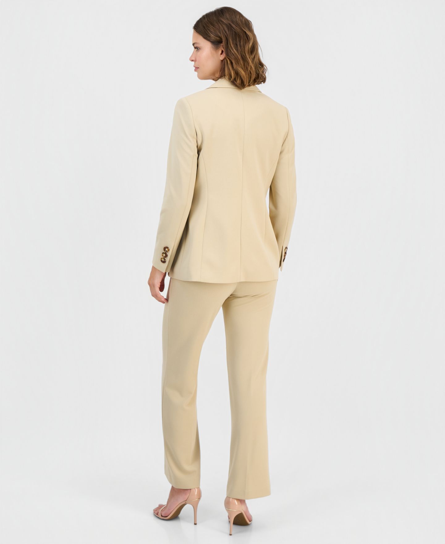 Женские комплекты Anne Klein Faux Double-Breasted Blazer & Wide-Leg Sailor Pants, цвет: Чёрный — фото 3