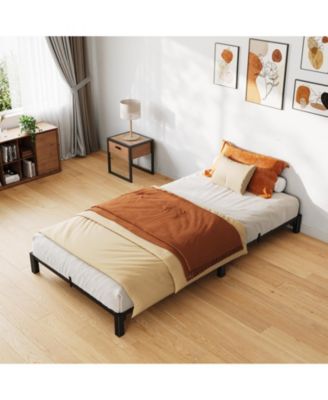 Heavy Duty Metal Bed Frame - 6 Inch High Platform, Reinforced Iron Slats and Legs, 800 lbs Capacity, Tool-Complimentary Assembly, Noise-Free