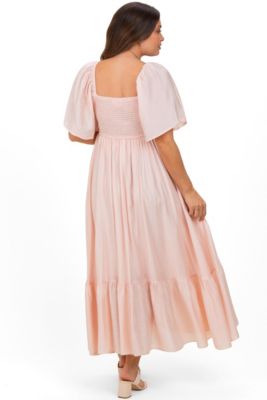 long bohemian maxi dress Boho Maxi Dress, Gown, Vacation in River Pink Pink / M