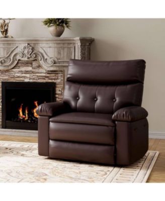 Manual Swivel Recliner Sofa Chair with Side Pocket for Living Room, Bedroom