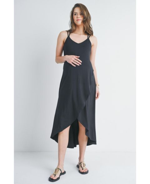 Женское платье Hello Miz Sleeveless High-Low Midi Dress with Crisscross Back, цвет: Чёрный