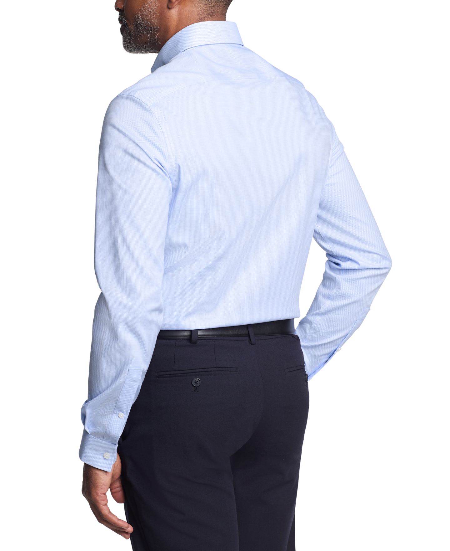 Мужская рубашка Michael Kors Regular-Fit Long-Sleeve Dress Shirt, цвет: Светлый синий — фото 3