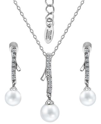 Christian Siriano New York 2-Pc Fine Silver-Plated Cubic Zirconia Linear Ribbon Post Earrings and Linear Ribbon Slide Necklace Set - Silver 18$